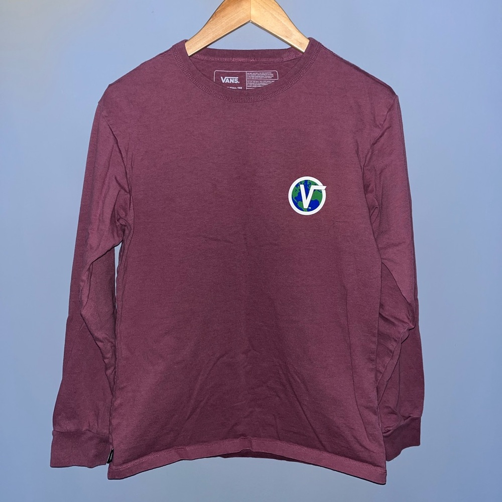 Vans Off The Wall Mens Small Burgundy Longβ Sleeve 1994 Globe Graphic Skate Tee